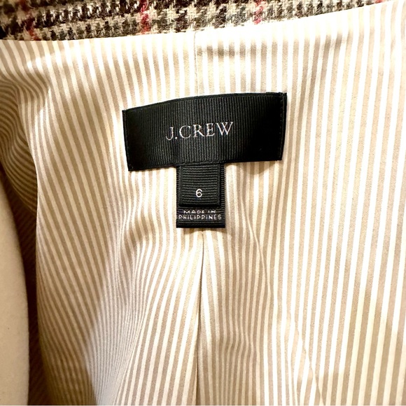 *rare* J. CREW Regent Wool Blazer Natural Plaid, Velvet Ribbon & Cobalt Pop — 6 - Picture 4 of 16